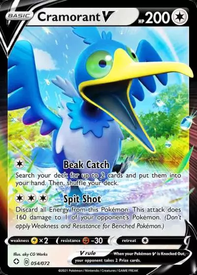 Cramorant V 54/72 Shining Fates Pokemon card