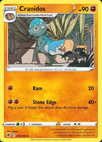 Cranidos 76/189 Astral Radiance Pokemon card