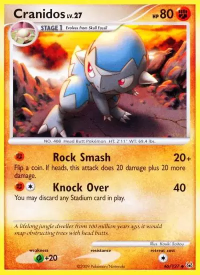 Cranidos 46/127 Platinum Pokemon card