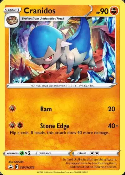 Cranidos SWSH274/307 SWSH Black Star Promos Pokemon card