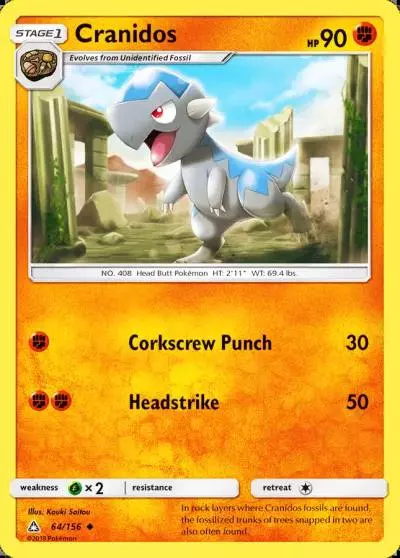 Cranidos 64/156 Ultra Prism Pokemon card