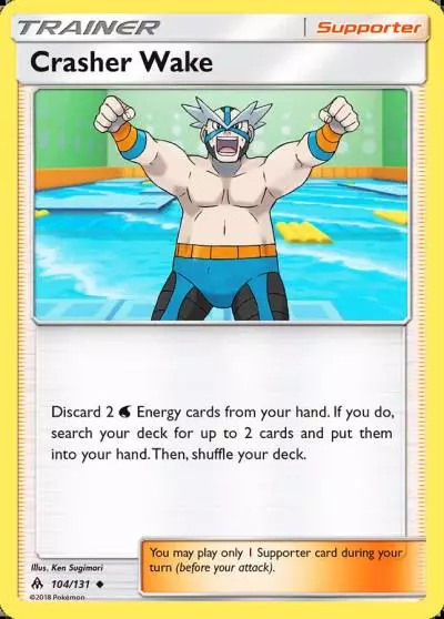 Crasher Wake 104/131 Forbidden Light Pokemon card