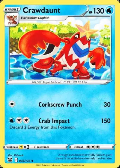 Crawdaunt 33/172 Brilliant Stars Pokemon card