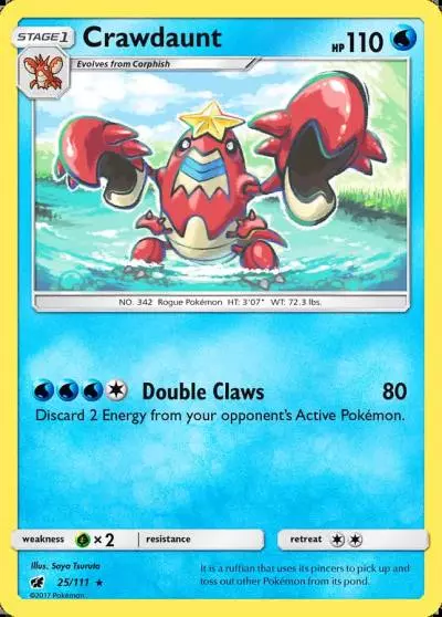 Crawdaunt 25/111 Crimson Invasion Pokemon card