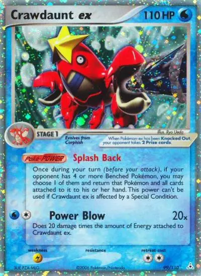 Crawdaunt ex 99/110 Holon Phantoms Pokemon card