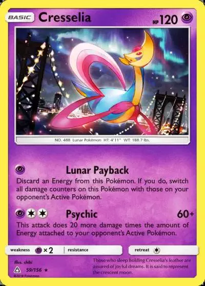 Cresselia 59/156 Ultra Prism Pokemon card