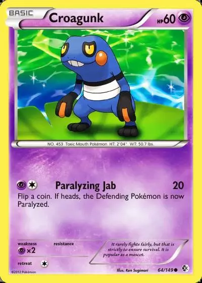 Croagunk 64/149 Boundaries Crossed Pokemon card