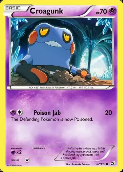 Croagunk 62/113 Legendary Treasures Pokemon card