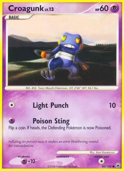 Croagunk 60/100 Majestic Dawn Pokemon card