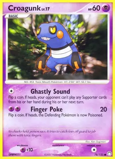 Croagunk 78/123 Mysterious Treasures Pokemon card