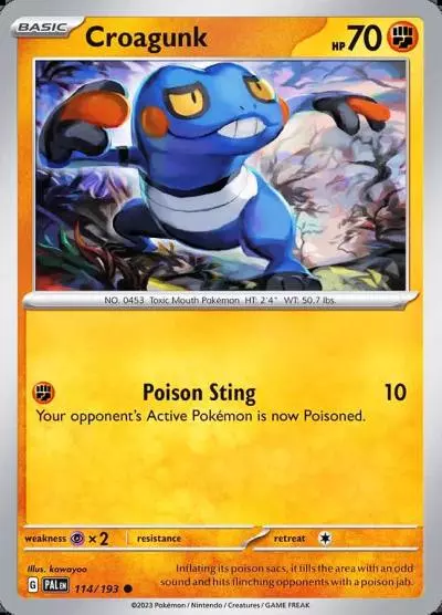 Croagunk 114/193 Paldea Evolved Pokemon card