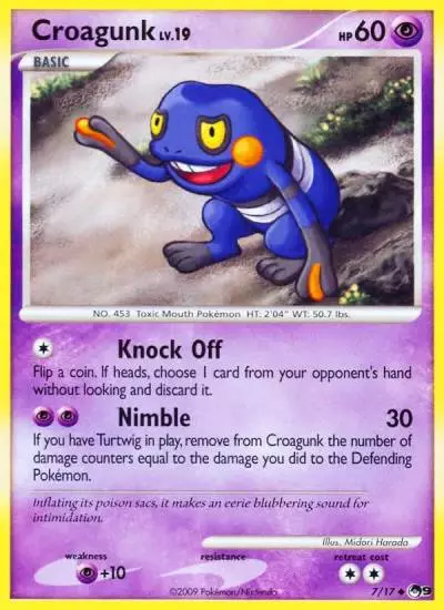 Croagunk 7/17 POP Series 9 Pokemon card