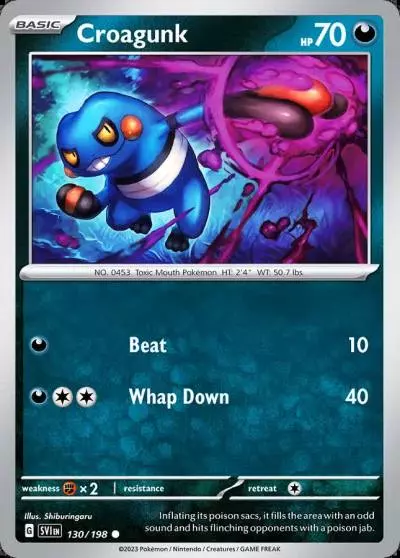 Croagunk 130/198 Scarlet & Violet Pokemon card