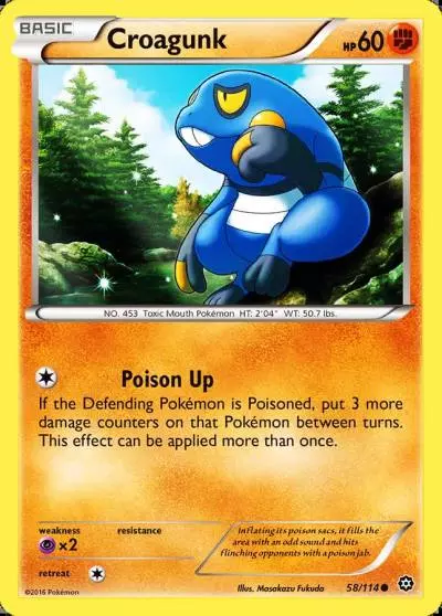 Croagunk 58/114 Steam Siege Pokemon card