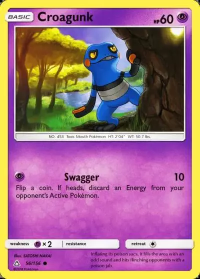 Croagunk 56/156 Ultra Prism Pokemon card