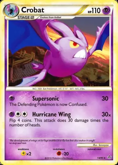 Crobat 14/95 HS—Unleashed Pokemon card