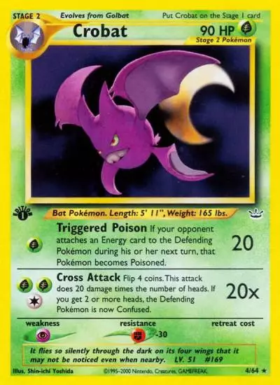 Crobat 4/64 Neo Revelation Pokemon card