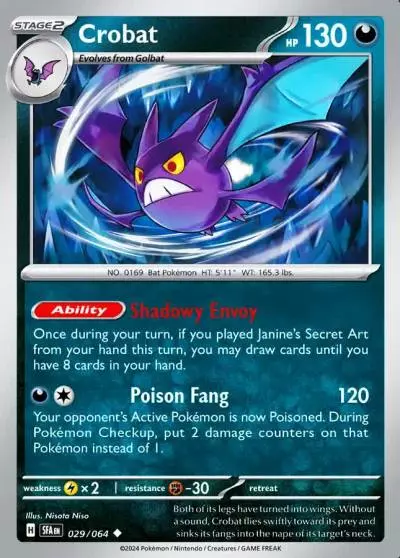 Crobat 29/64 Shrouded Fable Pokemon card
