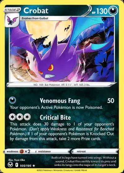 Crobat 105/195 Silver Tempest Pokemon card