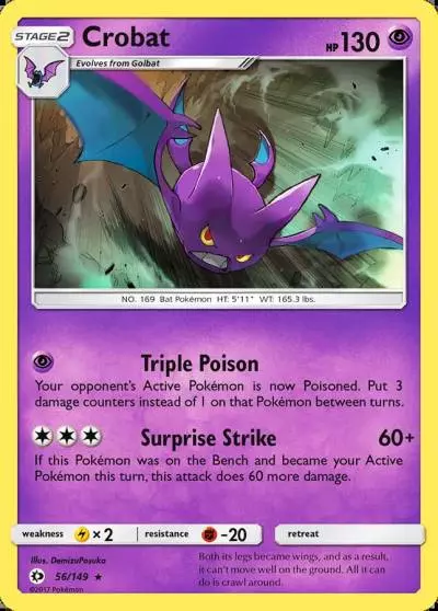 Crobat 56/149 Sun & Moon Pokemon card