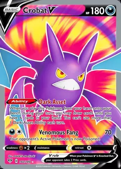 Crobat V 182/189 Darkness Ablaze Pokemon card