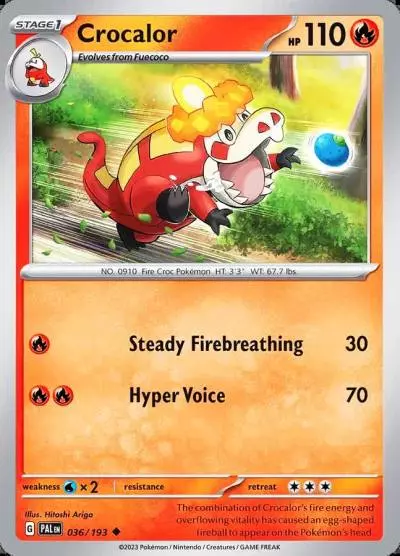 Crocalor 36/193 Paldea Evolved Pokemon card