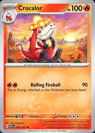 Crocalor 24/182 Paradox Rift Pokemon card