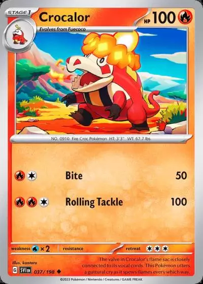Crocalor 37/198 Scarlet & Violet Pokemon card