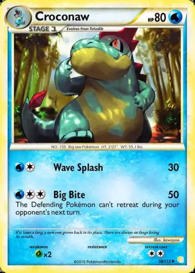 Croconaw 38/123 HeartGold & SoulSilver Pokemon card