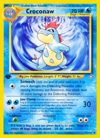 Croconaw 31/111 Neo Genesis Pokemon card