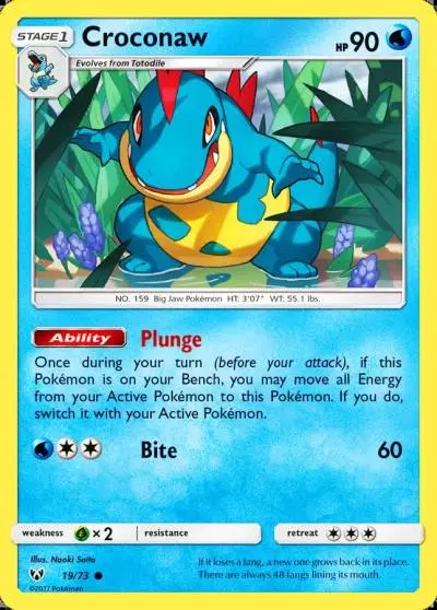 Croconaw 19/73 Shining Legends Pokemon card