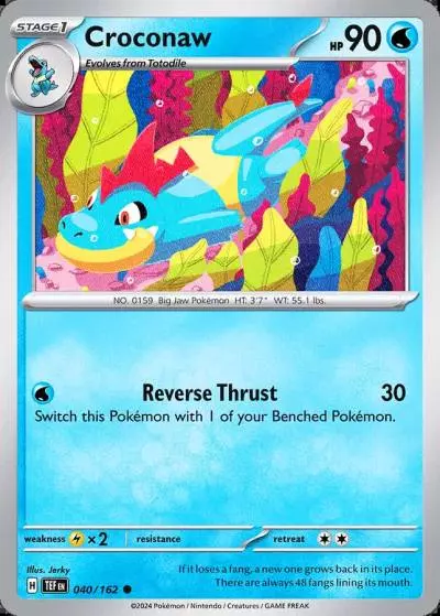 Croconaw 40/162 Temporal Forces Pokemon card
