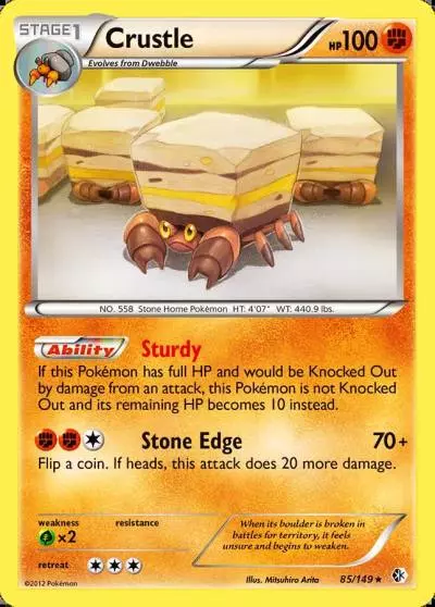 Crustle 85/149 Boundaries Crossed Pokemon card