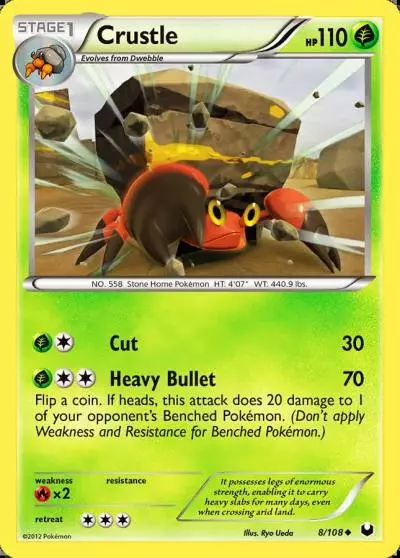 Crustle 8/108 Dark Explorers Pokemon card