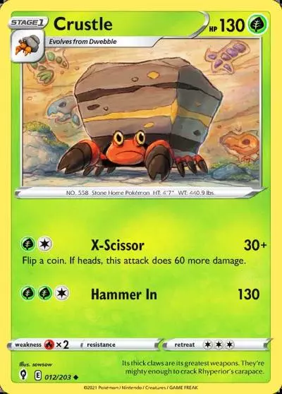Crustle 12/203 Evolving Skies Pokemon card