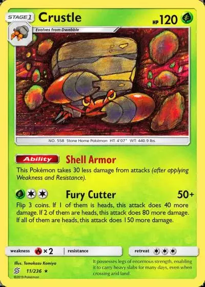 Crustle 11/236 Unified Minds Pokemon card
