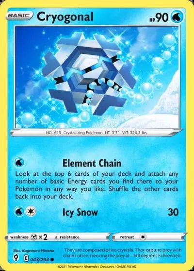 Cryogonal 43/203 Evolving Skies Pokemon card