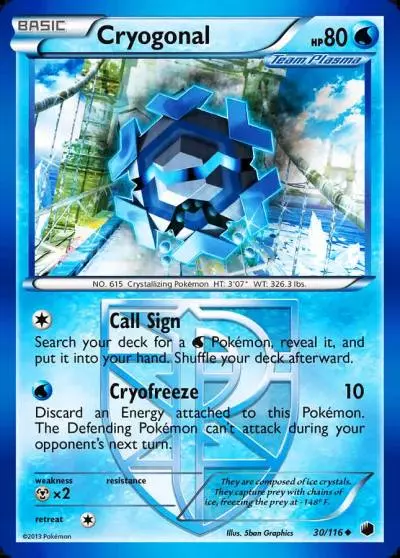 Cryogonal 30/116 Plasma Freeze Pokemon card