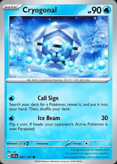Cryogonal 47/191 Surging Sparks Pokemon card