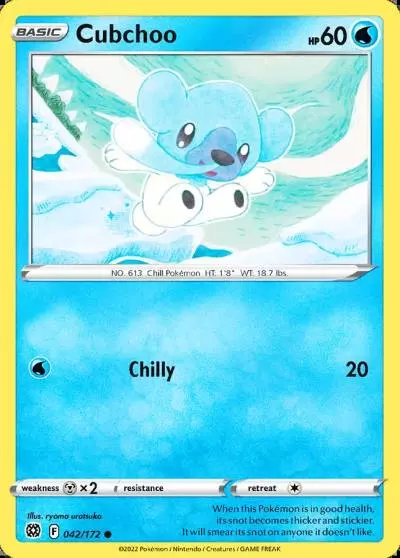 Cubchoo 42/172 Brilliant Stars Pokemon card