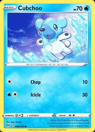 Cubchoo 48/189 Darkness Ablaze Pokemon card