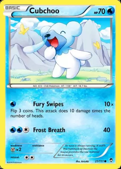 Cubchoo 21/111 Furious Fists Pokemon card