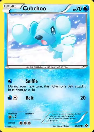 Cubchoo 36/99 Next Destinies Pokemon card