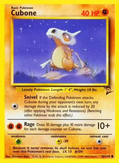 Cubone 70/130 Base Set 2 Pokemon card