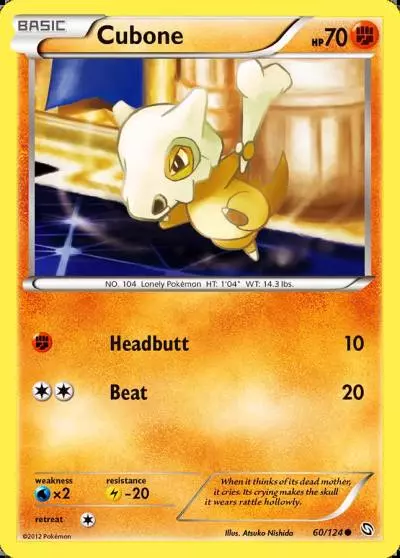 Cubone 60/124 Dragons Exalted Pokemon card