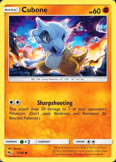 Cubone 37/68 Hidden Fates Pokemon card