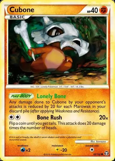 Cubone 60/102 HS—Triumphant Pokemon card
