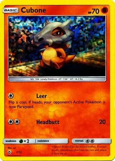 Cubone 7/12 McDonald's Collection 2018 Pokemon card