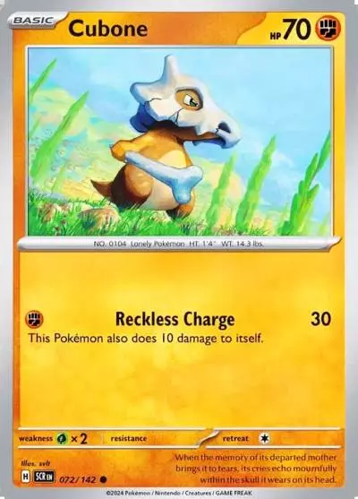 Cubone 72/142 Stellar Crown Pokemon card