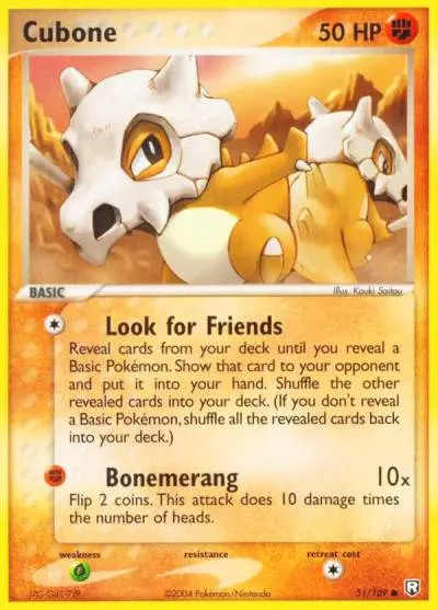 Cubone 51/109 Team Rocket Returns Pokemon card
